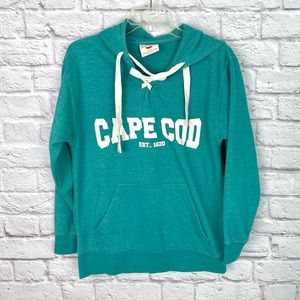 Cape Cod Teal Lace-up Hoodie Size S